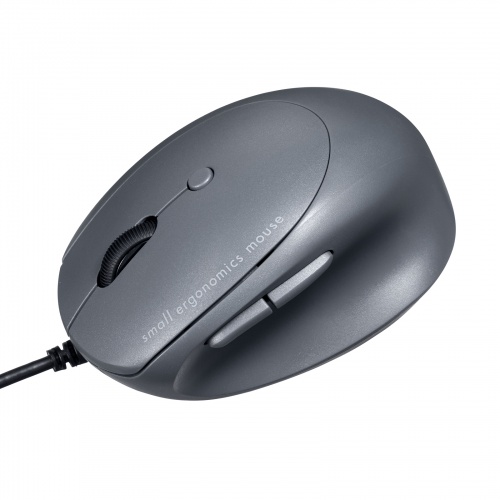 有線マウス（USB・小型・エルゴノミクス・静音・5ボタン・戻る/進むボタン搭載・Win/Mac対応・DPI切替・ブルーLED・FREEROシリーズ・ブラック）
