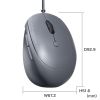 有線マウス（USB・小型・エルゴノミクス・静音・5ボタン・戻る/進むボタン搭載・Win/Mac対応・DPI切替・ブルーLED・FREEROシリーズ・ブラック）