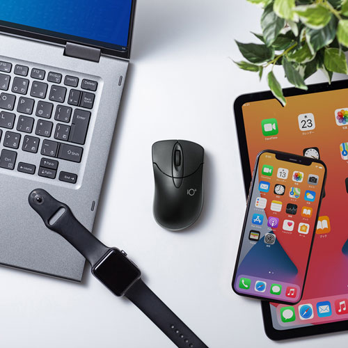 ワイヤレスマウス(Bluetooth・電池式・おすすめ・おしゃれ・人気・静音・イオプラス・ブラック） MA-IPBBS303BK サンワサプライ