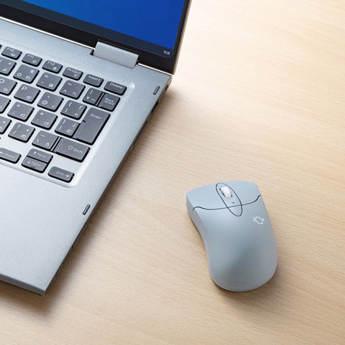 ワイヤレスマウス(Bluetooth・電池式・おすすめ・おしゃれ・人気・静音・イオプラス・スカイブルー） MA-IPBBS303BL  サンワサプライ