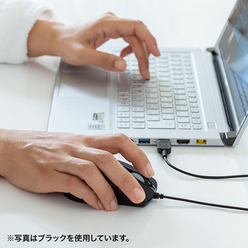 有線マウス(IR LED・ダブルクリックボタン付き・レッド)