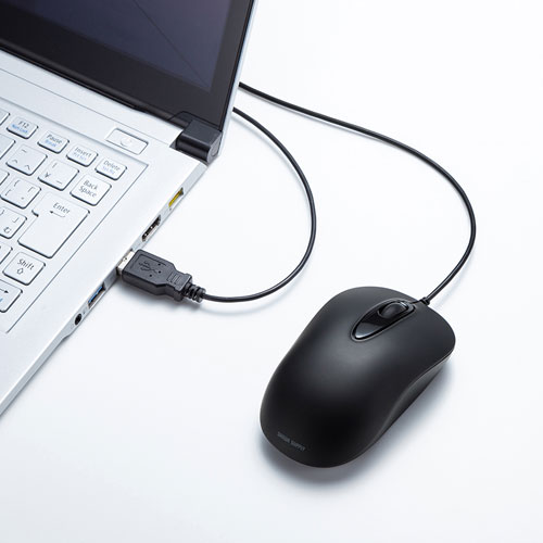 有線マウス(USB接続・レーザー・ブラック)
