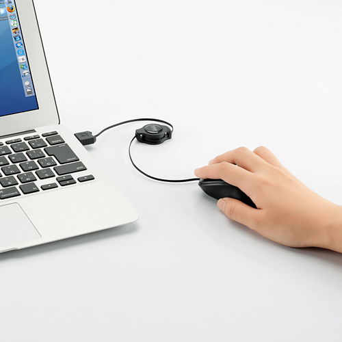 マウス（超小型・ケーブル巻取り式・ブラック） MA-MA6BK サンワサプライ