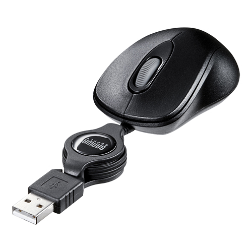 マウス（超小型・ケーブル巻取り式・ブラック） MA-MA6BK サンワサプライ