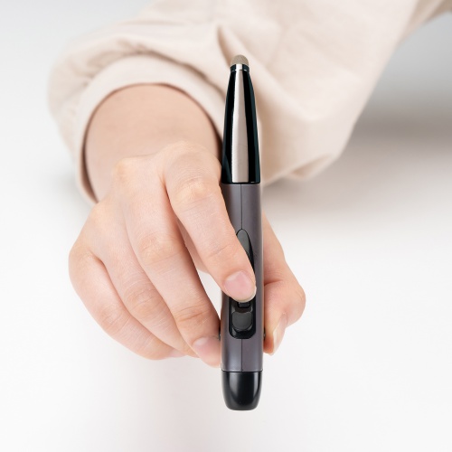 Bluetoothペン型マウス（ペンマウス・充電式・800/1200/1600カウント・左手対応・タッチペン・スタンド付き・FPSゲーム）MA-PBB317DS