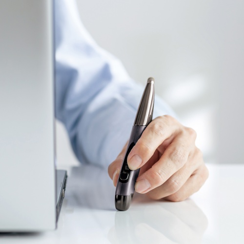 Bluetoothペン型マウス（ペンマウス・充電式・800/1200/1600カウント・左手対応・タッチペン・スタンド付き・FPSゲーム）MA-PBB317DS