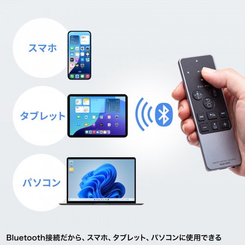 Bluetoothタッチパッド（リモコンマウス・ハンディマウス・ごろ寝マウス・プレゼン・Win・Mac・iOS・Android・メディア操作・USB充電式）