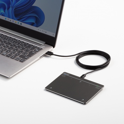 タッチパッド（有線・振動機能・USB・トラックパッド・薄型・高精度・スクリーンキーボード・ジェスチャー機能・Windows専用・6インチ・Mサイズ・ガンメタ）