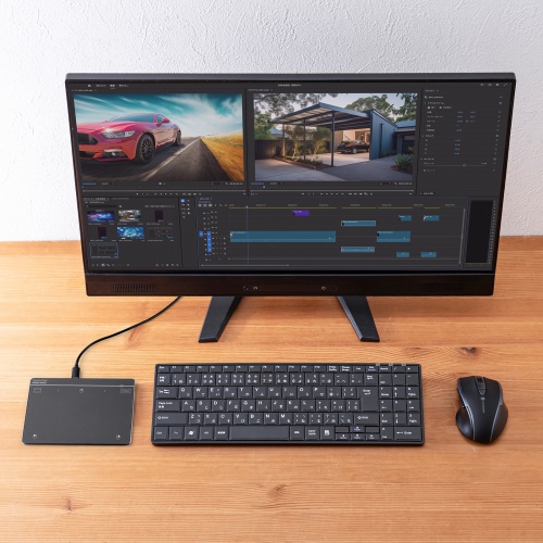 タッチパッド（有線・振動機能・USB・トラックパッド・薄型・高精度・スクリーンキーボード・ジェスチャー機能・Windows専用・6インチ・Mサイズ・ガンメタ）