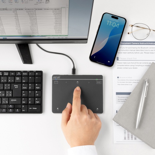 タッチパッド（有線・振動機能・USB・トラックパッド・薄型・高精度・スクリーンキーボード・ジェスチャー機能・Windows専用・6インチ・Mサイズ・ガンメタ）