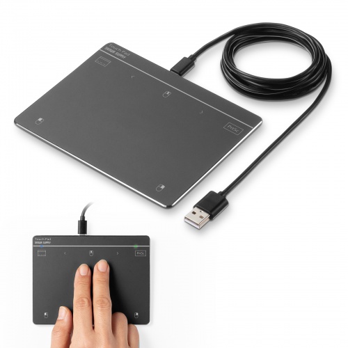 タッチパッド（有線・振動機能・USB・トラックパッド・薄型・高精度・スクリーンキーボード・ジェスチャー機能・Windows専用・6インチ・Mサイズ・ガンメタ）