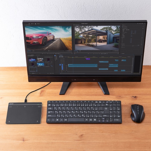 タッチパッド（有線・振動機能・USB・トラックパッド・薄型・高精度・スクリーンキーボード・ジェスチャー機能・Windows専用・7インチ・Lサイズ・ガンメタ）