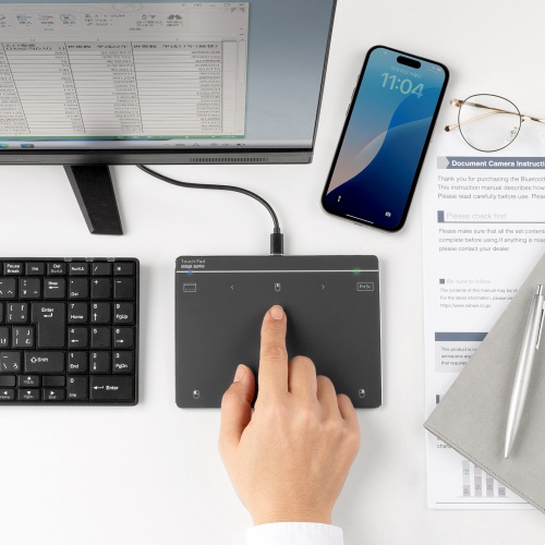 タッチパッド（有線・振動機能・USB・トラックパッド・薄型・高精度・スクリーンキーボード・ジェスチャー機能・Windows専用・7インチ・Lサイズ・ガンメタ）