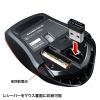 静音ワイヤレスブルーLEDマウス（5ボタン・レッド）