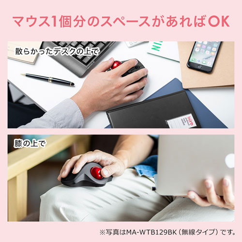 静音有線トラックボールマウス（ケーブル接続・光学センサー・3ボタン・DPI切替・ブラック・サンワサプライ)
