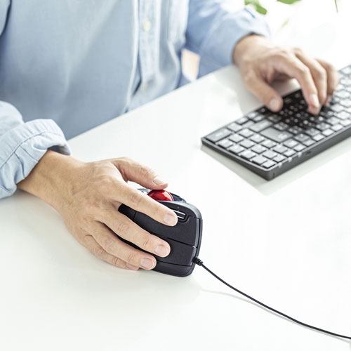 トラックボールマウス（有線・USB接続・エルゴノミクス・静音・5ボタン・ブラック） MA-TB177BK | 激安通販のイーサプライ