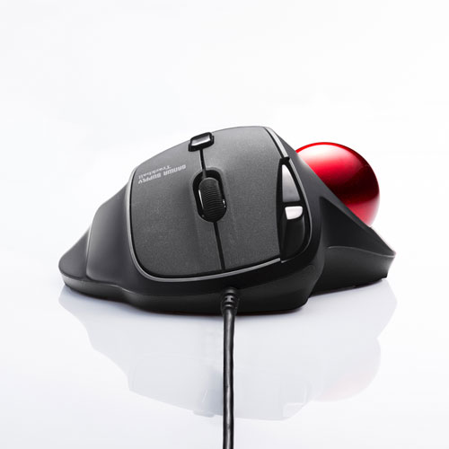 有線トラックボール（静音・5ボタン・親指操作タイプ・エルゴノミクス）MA-TB184BK