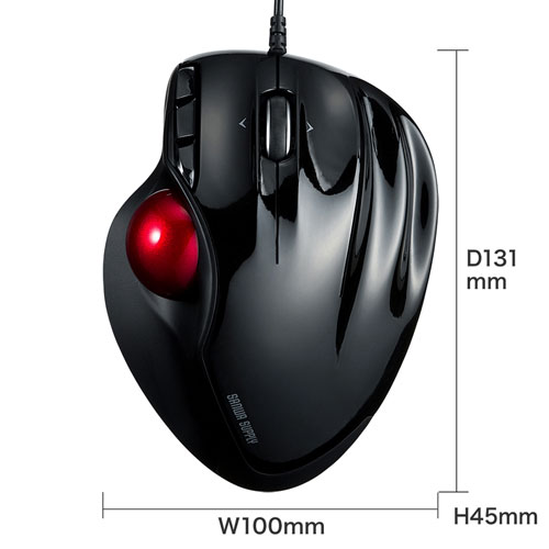 有線トラックボールマウス（ケーブル接続・レーザーセンサー・5ボタン・DPI切替・横スクロール・オムロンスイッチ・ブラック・サンワサプライ)