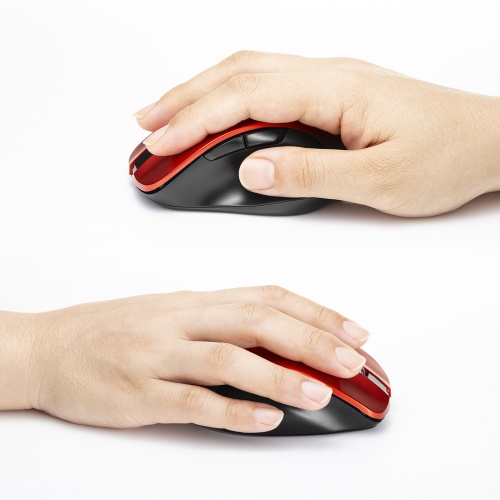 【アウトレット】マウス（ワイヤレス・ブルーLED・5ボタン・中型・レッド）MA-WB518R
