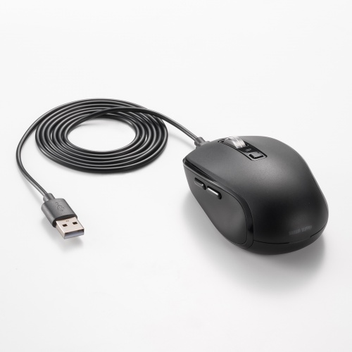 ワイヤレスマウス(Bluetooth・充電式・おすすめ・おしゃれ・人気・ 静音・5ボタン・ブラック） MA-WBBS519BK サンワサプライ