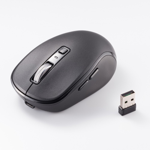 ワイヤレスマウス(Bluetooth・充電式・おすすめ・おしゃれ・人気・ 静音・5ボタン・ブラック） MA-WBBS519BK サンワサプライ