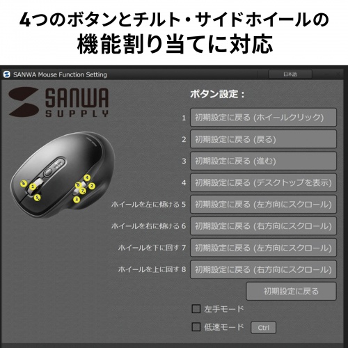 ワイヤレスマウス（高速スクロール・サイド / チルトホイール・Bluetooth・無線・静音・6ボタン・マルチペアリング・カウント切り替え・左右スクロール・割り当て設定・戻る・進む）