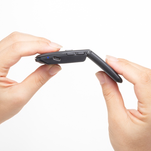 マウス（薄型・Bluetooth ＆ USB Aワイヤレス・5ボタン・戻る進むボタン・USB充電式・IRセンサー・折りたたみ式・マルチペアリング対応・ポーチ付き・ブラック）