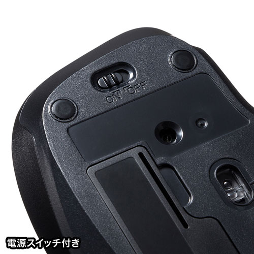 静音ワイヤレスマウス(無線・2.4G・ブルーLED・5ボタン・DPI切替・電池式・中型・レッド・サンワサプライ)