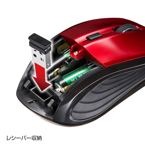 【アウトレット･訳あり・セール】ブルーLEDマウス（レッド） サンワサプライ