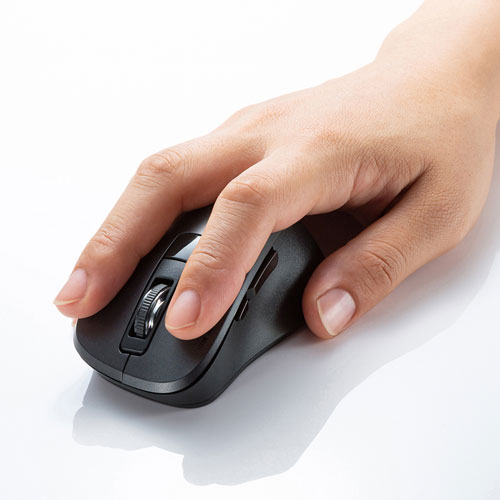 静音ワイヤレスマウス（5ボタン・タイプC・ブルーLED・DPI切替・ボタン割付対応・iPhone15・iPhone15plus・ブラック） MA-WBLC153BK サンワサプライ