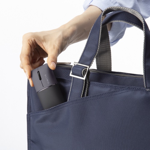 モバイルマウス SLIMO（2.4GHzワイヤレス・USB A接続・・スリム・軽量・静音・収納できる充電ケーブル・ブラック）MA-WBS310BK