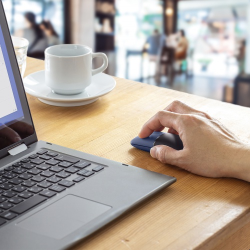 モバイルマウス SLIMO（2.4GHzワイヤレス・USB A接続・・スリム・軽量・静音・収納できる充電ケーブル・ネイビー）MA-WBS310NV