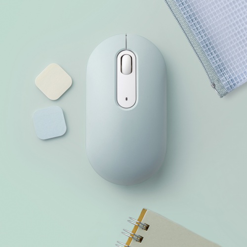 ワイヤレスマウス（無線・2.4GHz・ブルーLED・静音・薄型小型・持ち運び・かわいい・3ボタン・左右対称・DPI切替・グリーン）