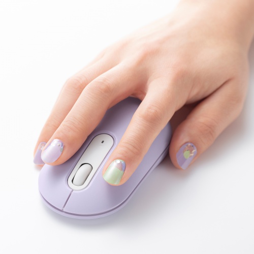 ワイヤレスマウス（無線・2.4GHz・ブルーLED・静音・薄型小型
