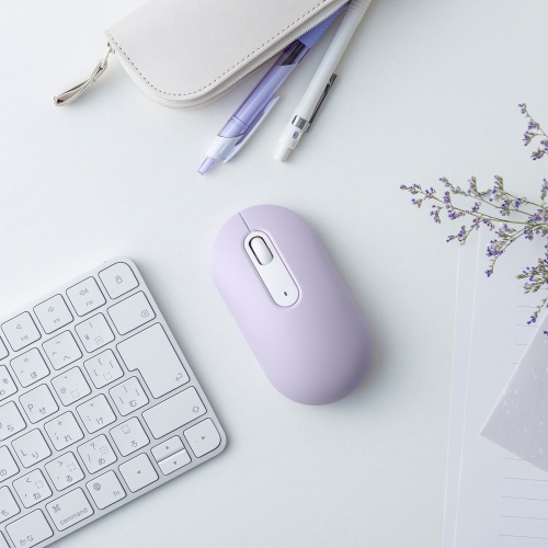 ワイヤレスマウス（無線・2.4GHz・ブルーLED・静音・薄型小型・持ち運び・かわいい・3ボタン・左右対称・DPI切替・パーブル）