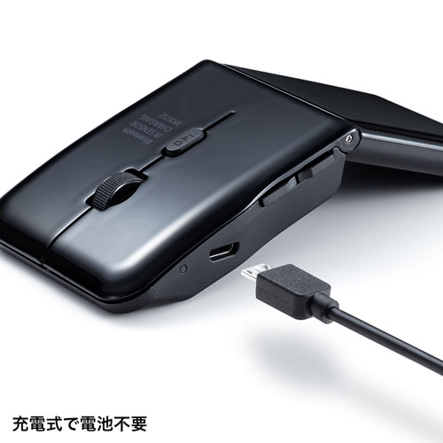 ワイヤレスマウス（5ボタン・静音・LED・薄型） MA-WIR1175BK サンワサプライ