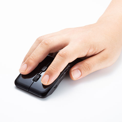 ワイヤレスマウス（5ボタン・静音・LED・薄型） MA-WIR1175BK サンワサプライ