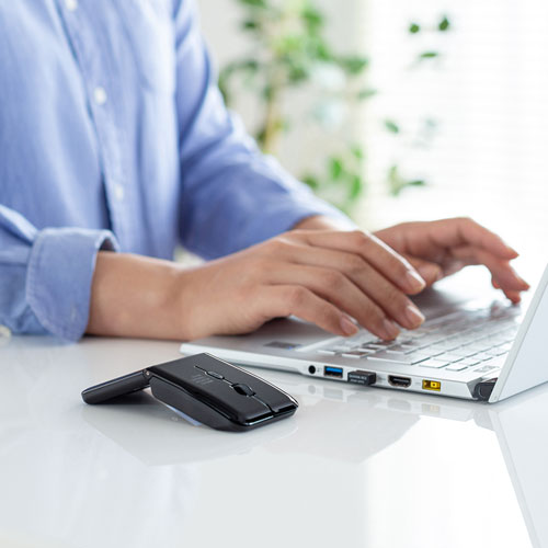 ワイヤレスマウス（5ボタン・静音・LED・薄型） MA-WIR1175BK サンワサプライ