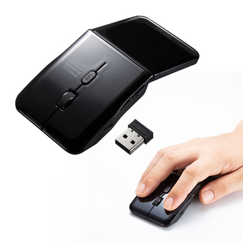 ワイヤレスマウス（5ボタン・静音・LED・薄型） MA-WIR1175BK サンワサプライ