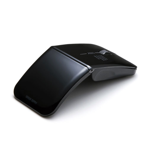 ワイヤレスマウス(無線・2.4G・IRセンサー・3ボタン・DPI切替・左右対称・折りたたみ・充電式・超薄型・ブラック・サンワサプライ)