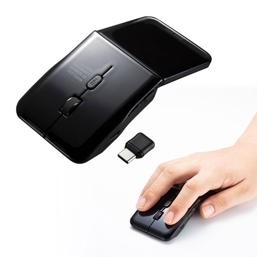 【アウトレット･訳あり・セール】静音Type-Cワイヤレス IR LEDマウス（5ボタン・薄型）