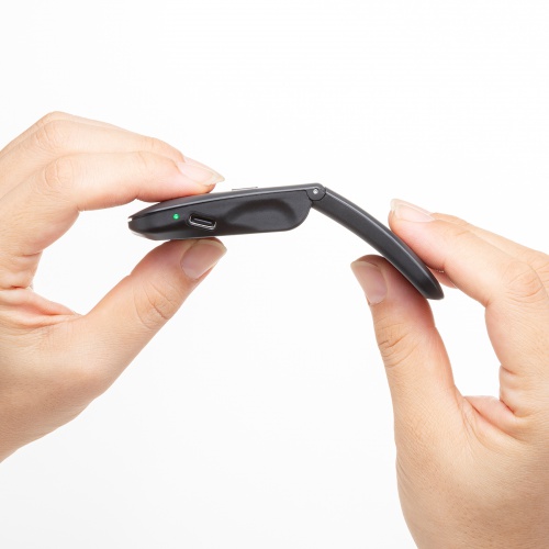 マウス（薄型・USB Aワイヤレス・3ボタン・USB充電式・IRセンサー・折りたたみ式・マルチペアリング対応・ポーチ付き・ブラック）