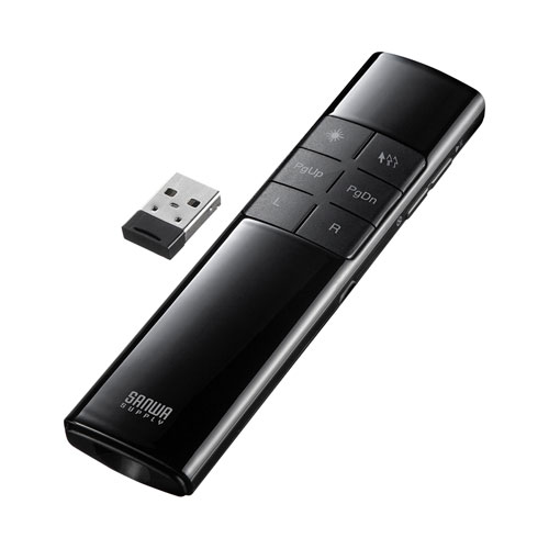 タイマー付きプレゼンテーションマウス（赤色光レーザーポインター付き・抗菌仕様）