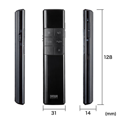 タイマー付きプレゼンテーションマウス（赤色光レーザーポインター付き・抗菌仕様）
