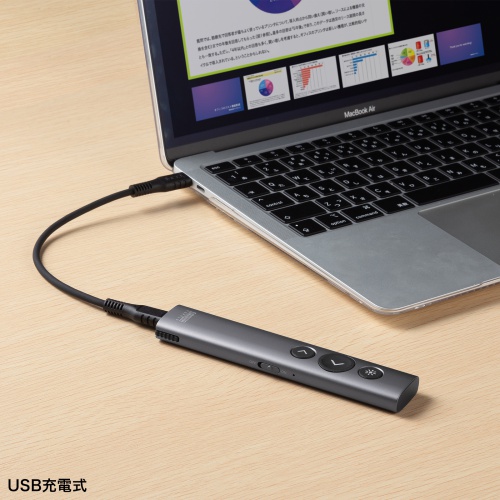 プレゼンテーションマウス（ワイヤレスプレゼンター・C-HDMI変換アダプタ付き・4K/60Hz・PD100W・PowerPoint・windows・mac）