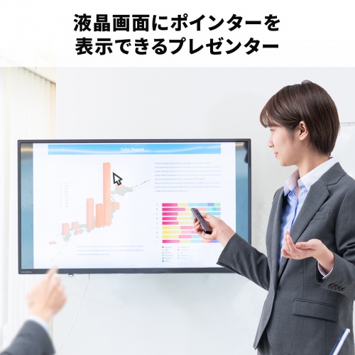 プレゼンテーションマウス（ワイヤレスプレゼンター・C-HDMI変換アダプタ付き・4K/60Hz・PD100W・PowerPoint・windows・mac）
