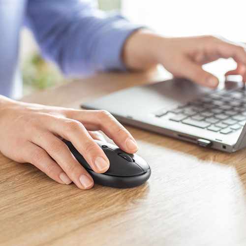 静音ワイヤレスマウス(無線・2.4G・光学式センサー・3ボタン・DPI切替・左右対称・電池式・中型・シンプル・ブラック・サンワサプライ)