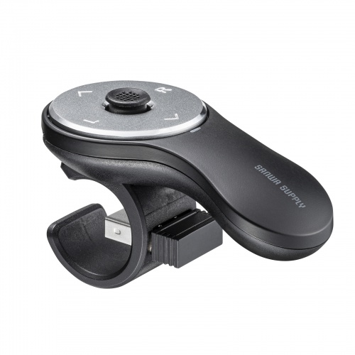 スティック搭載 リングマウス（USB A接続・ワイヤレス・5ボタン・USB充電式・フィンガーマウス・空中マウス・マット・ブラック） MA-WRING3BK サンワサプライ