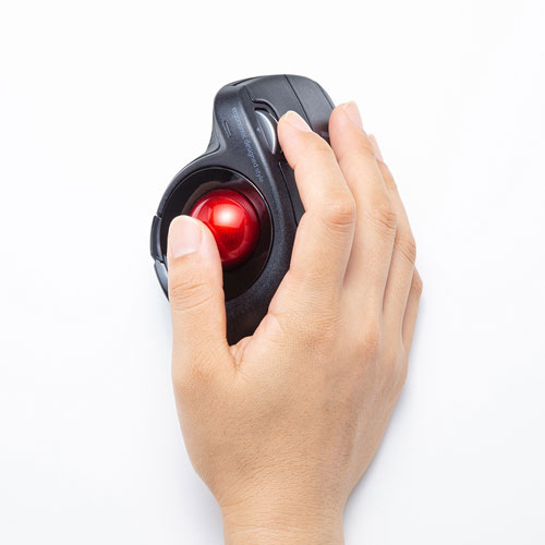 マウス（ワイヤレス・エルゴノミクス・トラックボール・静音・5ボタン・USB接続・ブラック）