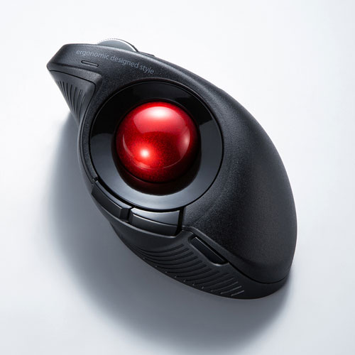 マウス（ワイヤレス・エルゴノミクス・トラックボール・静音・5ボタン・USB接続・ブラック）